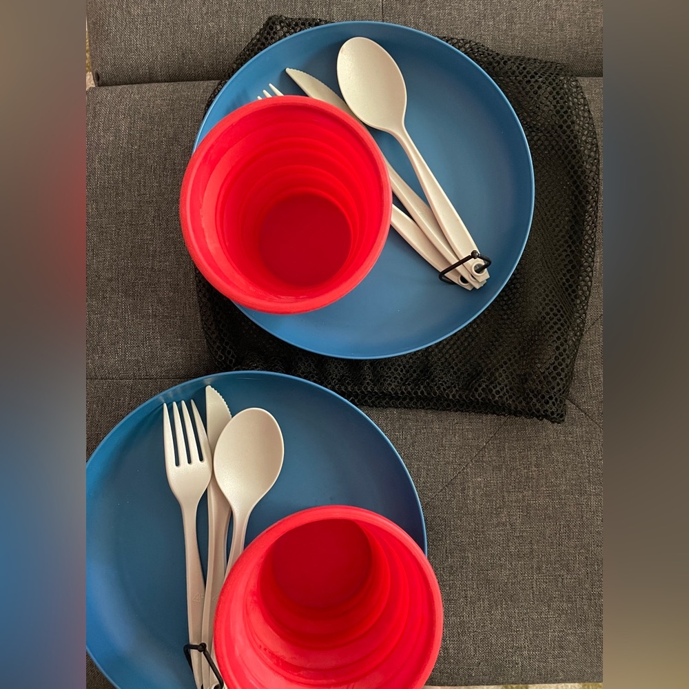 NWOT Plastic Camping Mess Meal Kit for 2.